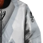 custom san antonio spurs v stripes silver white bomber jacket best selling