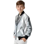 custom san antonio spurs v stripes silver white bomber jacket best selling