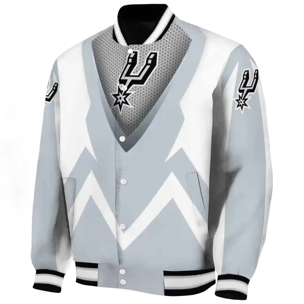 custom san antonio spurs v stripes silver white varsity jacket best selling.webp custom san antonio spurs v stripes silver white varsity jacket best selling.webp