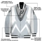 custom san antonio spurs v stripes silver white varsity jacket best selling.webp