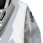 custom san antonio spurs v stripes silver white varsity jacket best selling.webp