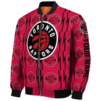 custom toronto raptors bolt stripe red bomber jacket best selling