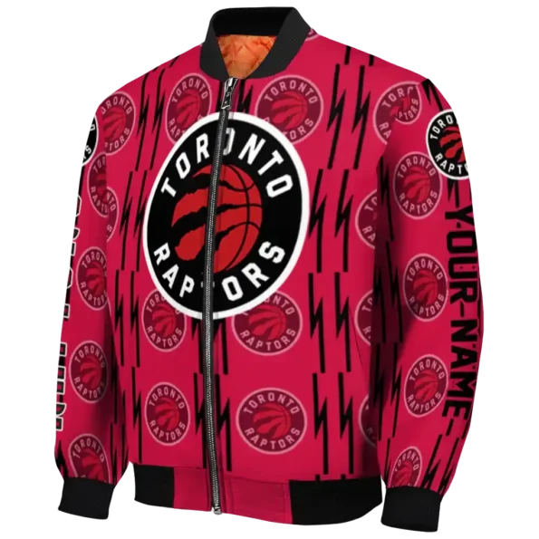 custom toronto raptors bolt stripe red bomber jacket best selling