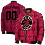 custom toronto raptors bolt stripe red bomber jacket best selling