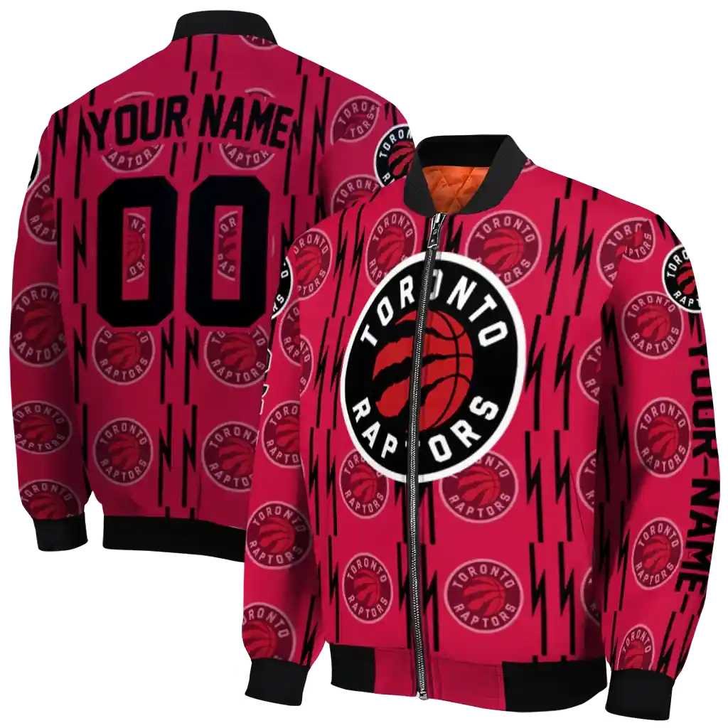 custom toronto raptors bolt stripe red bomber jacket fashion forward custom toronto raptors bolt stripe red bomber jacket fashion forward