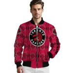 custom toronto raptors bolt stripe red bomber jacket best selling