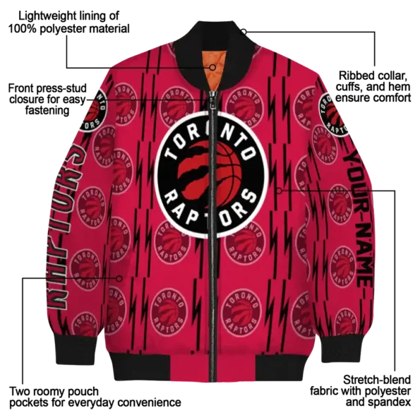 custom toronto raptors bolt stripe red bomber jacket new arrival