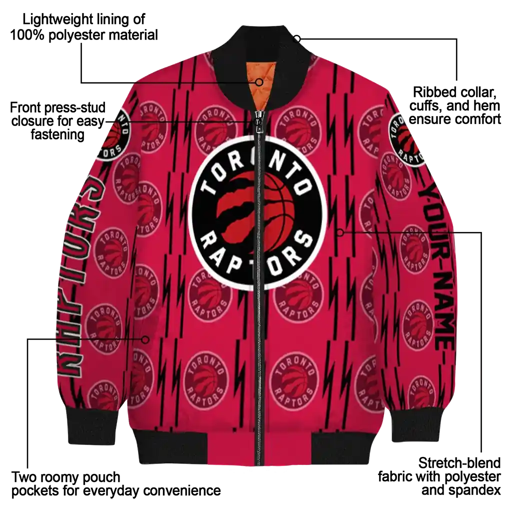 custom toronto raptors bolt stripe red bomber jacket new arrival custom toronto raptors bolt stripe red bomber jacket new arrival