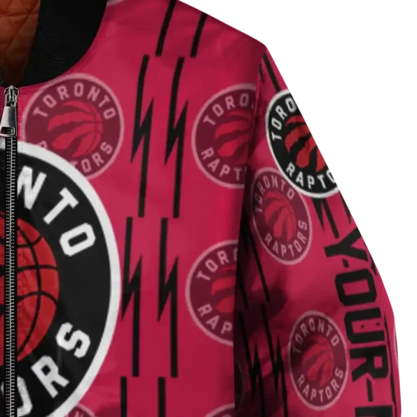 custom toronto raptors bolt stripe red bomber jacket premium grade