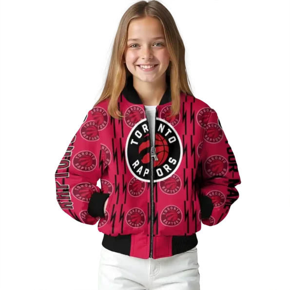 custom toronto raptors bolt stripe red bomber jacket top rated