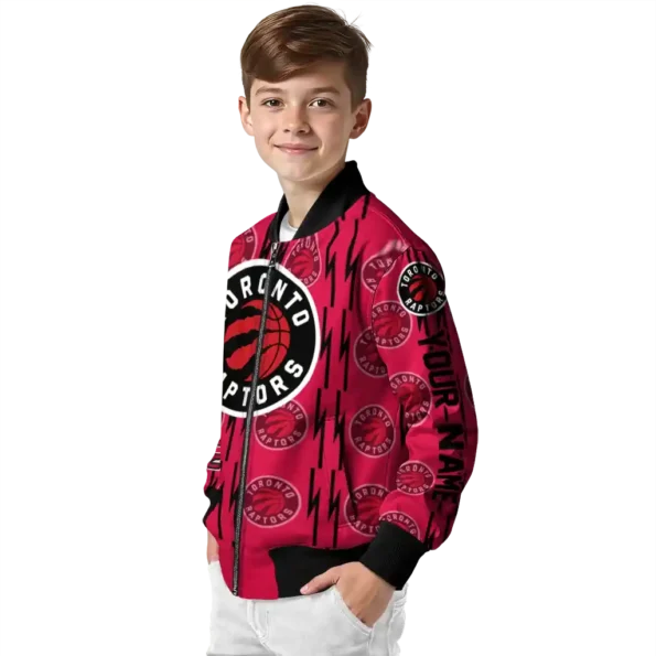 custom toronto raptors bolt stripe red bomber jacket trendy