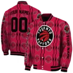 custom toronto raptors bolt stripe red varsity jacket best selling.webp