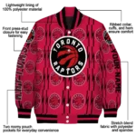 custom toronto raptors bolt stripe red varsity jacket best selling.webp