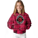 custom toronto raptors bolt stripe red varsity jacket best selling.webp