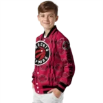 custom toronto raptors bolt stripe red varsity jacket best selling.webp