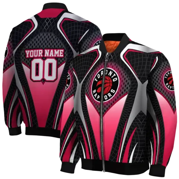 custom toronto raptors mesh chest black bomber jacket fashion forward