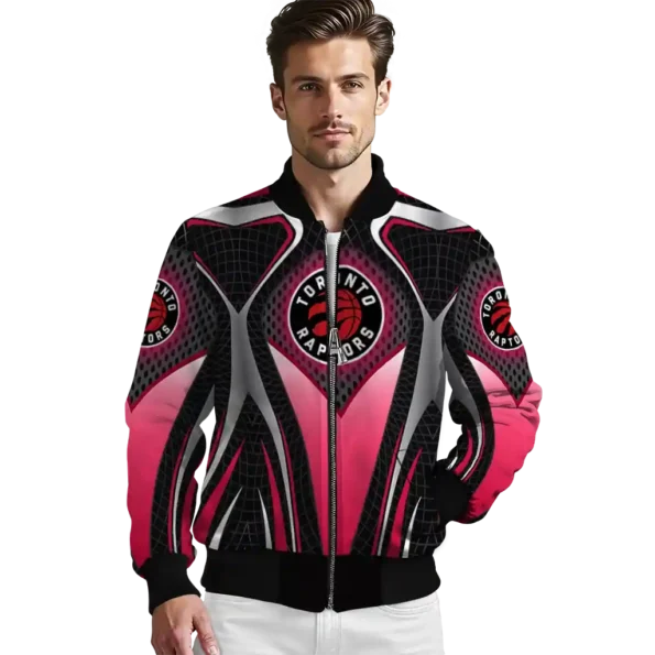 custom toronto raptors mesh chest black bomber jacket high quality