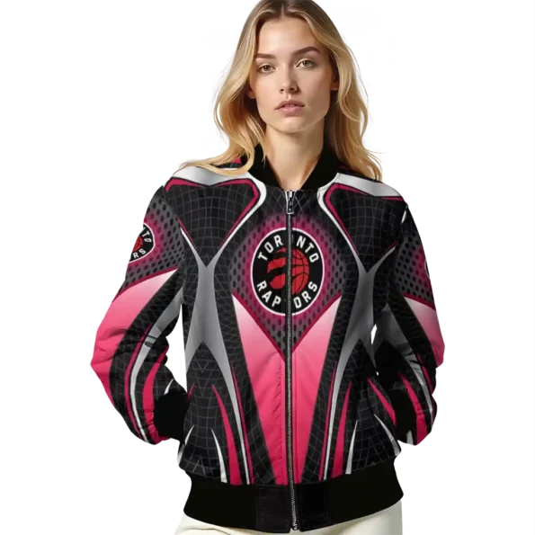 custom toronto raptors mesh chest black bomber jacket latest model
