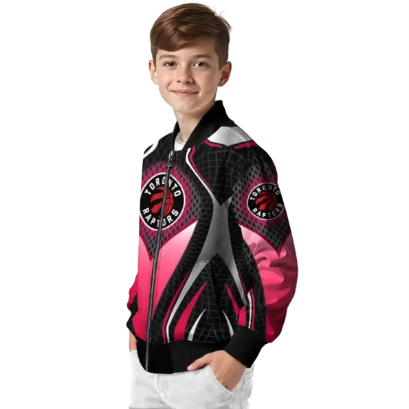 custom toronto raptors mesh chest black bomber jacket trendy