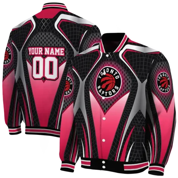 custom toronto raptors mesh chest black varsity jacket fashion forward.webp