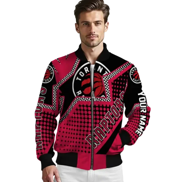 custom toronto raptors star burst red bomber jacket high quality