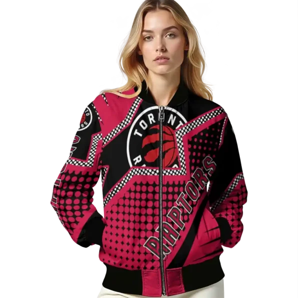 custom toronto raptors star burst red bomber jacket latest model