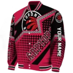 custom toronto raptors star burst red varsity jacket best selling.webp