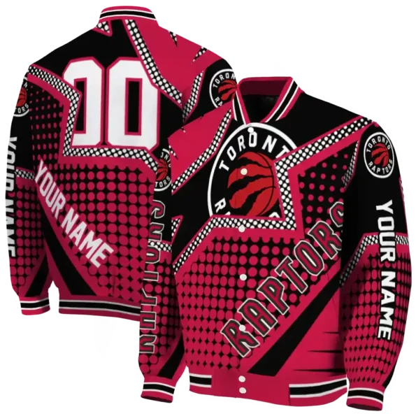 custom toronto raptors star burst red varsity jacket fashion forward.webp