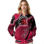 custom toronto raptors star burst red varsity jacket best selling.webp
