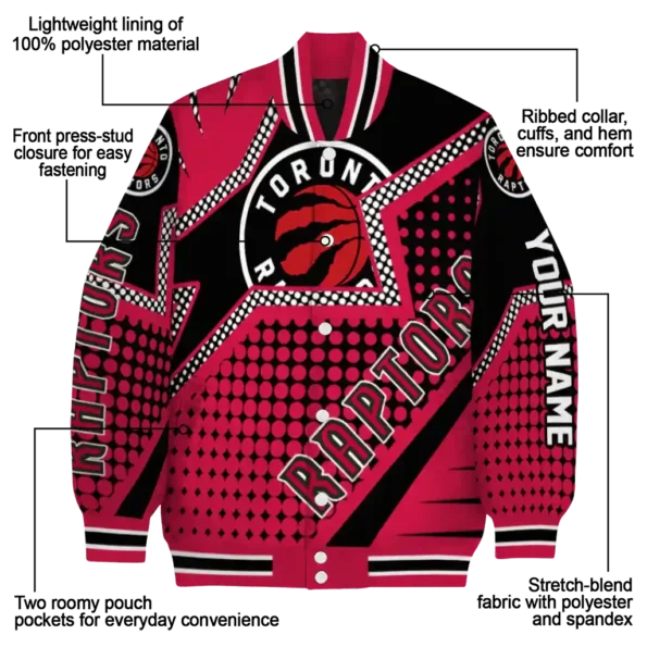 custom toronto raptors star burst red varsity jacket new arrival.webp