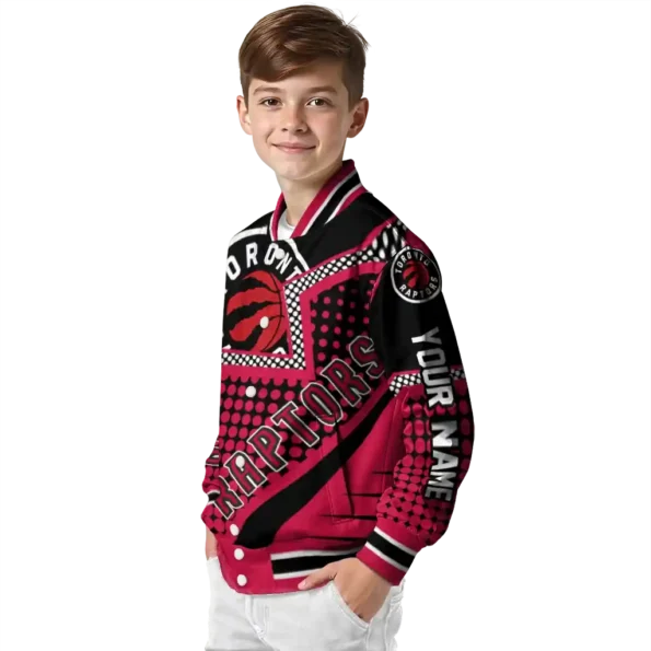 custom toronto raptors star burst red varsity jacket trendy.webp