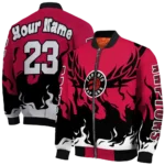 custom toronto raptors winged blaze red white bomber jacket best selling