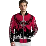 custom toronto raptors winged blaze red white bomber jacket best selling