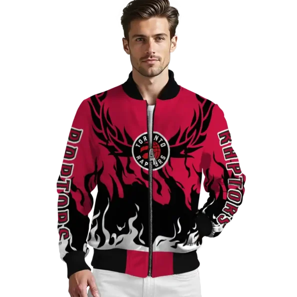 custom toronto raptors winged blaze red white bomber jacket high quality