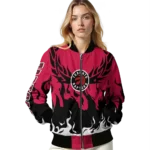 custom toronto raptors winged blaze red white bomber jacket best selling