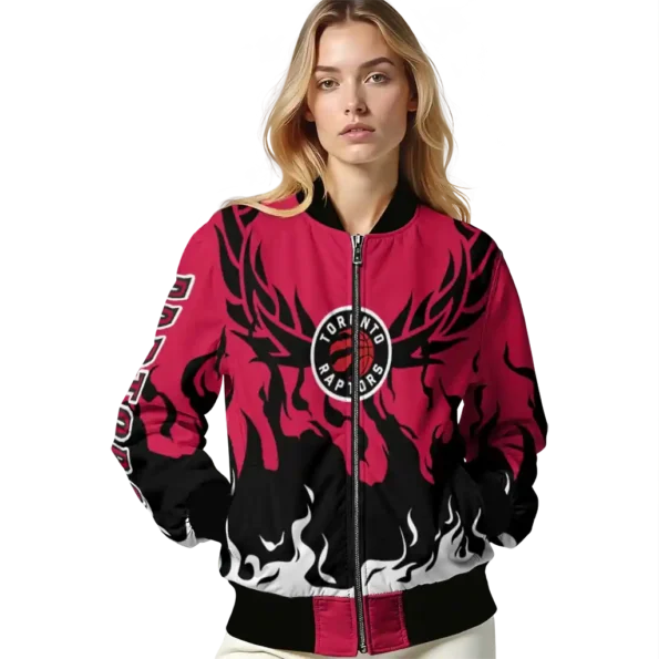 custom toronto raptors winged blaze red white bomber jacket latest model