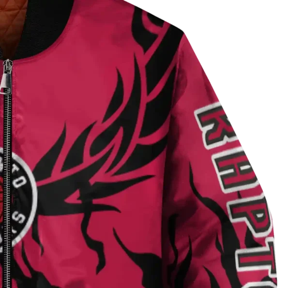 custom toronto raptors winged blaze red white bomber jacket premium grade