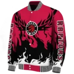 custom toronto raptors winged blaze red white varsity jacket best selling.webp