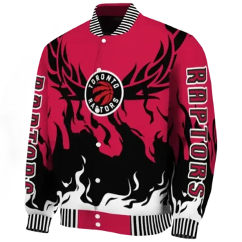 custom toronto raptors winged blaze red white varsity jacket best selling.webp