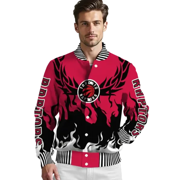 custom toronto raptors winged blaze red white varsity jacket high quality.webp