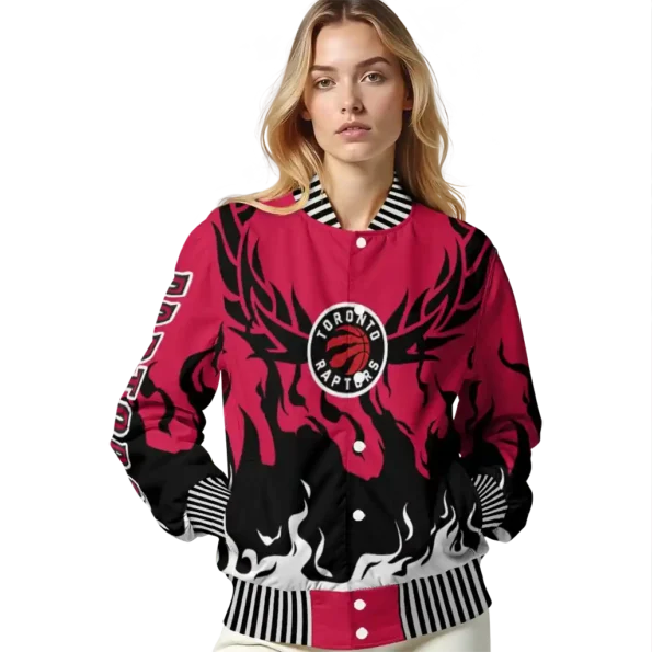 custom toronto raptors winged blaze red white varsity jacket latest model.webp