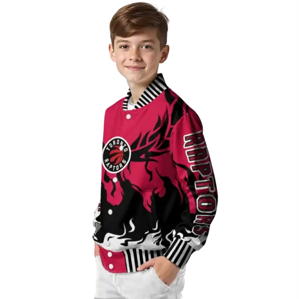 custom toronto raptors winged blaze red white varsity jacket trendy.webp