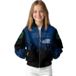 custom utah jazz flame border navy black bomber jacket best selling