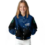custom utah jazz flame border navy black varsity jacket best selling.webp