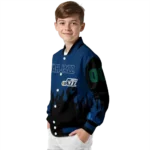 custom utah jazz flame border navy black varsity jacket best selling.webp