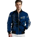 custom utah jazz hexagon cluster navy black bomber jacket best selling