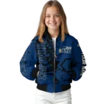 custom utah jazz hexagon cluster navy black bomber jacket best selling