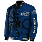 custom utah jazz hexagon cluster navy black varsity jacket best selling.webp