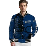 custom utah jazz hexagon cluster navy black varsity jacket best selling.webp
