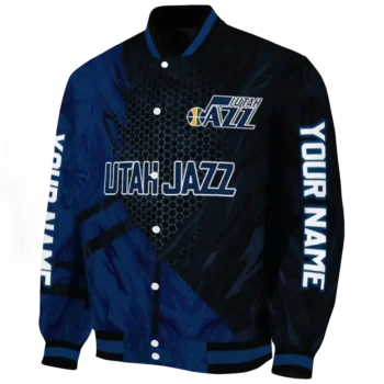 custom utah jazz hexagon mesh navy black varsity jacket best selling.webp